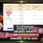 BUKTI JACKPOT SLOT ANUBIS WRATH TERPERCAYA DI INDONESIA TGL 24-10-2024