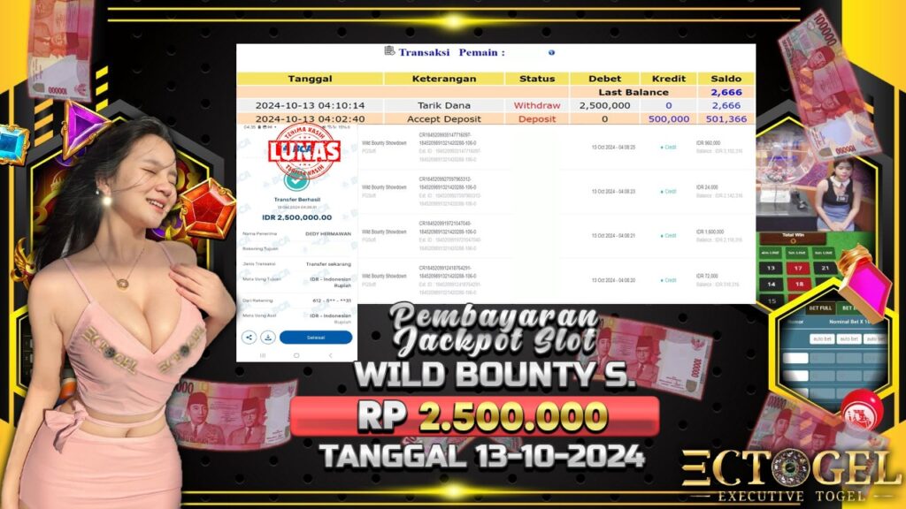 BUKTI JACKPOT SLOT WILD BOUNTY SHOWDOWN TERPERCAYA DI INDONESIA TGL 13-10-2024