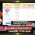 BUKTI JACKPOT SLOT TREASURES OF AZTEC TERPERCAYA DI INDONESIA TGL 17-10-2024